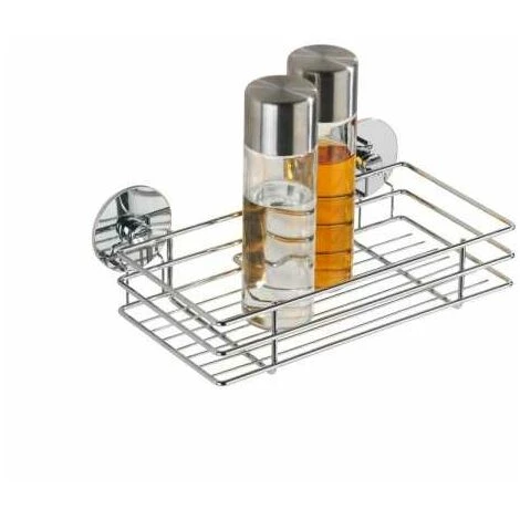 WENKO Etagere Salle De Bain Sans Percage, étagère Cuisine Fixation Sans Perçage Turbo-Loc, Métal, 24,2x8,2x14 Cm, Brillant - Argent Brillant 4 WENKO Etagere Salle De Bain Sans Percage, étagère Cuisine Fixation Sans Perçage Turbo-Loc, Métal, 24,2x8,2x14 Cm, Brillant - Argent Brillant – Image 2