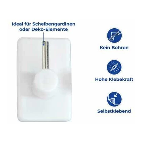 WENKO Crochet à Rideaux Blanc - Blanc 5 WENKO Crochet à Rideaux Blanc - Blanc – Image 3