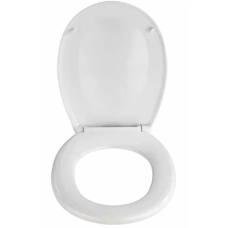 WENKO Abattant WC Avec Frein De Chute 'Easy Close' Savio, Fixation Plastique Chromé, Antibactérien, Duroplast, 35 X 44.5 Cm, Blanc - Blanc 4 WENKO Abattant WC Avec Frein De Chute 'Easy Close' Savio, Fixation Plastique Chromé, Antibactérien, Duroplast, 35 X 44.5 Cm, Blanc - Blanc – Image 2