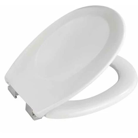 WENKO Abattant WC Avec Frein De Chute 'Easy Close' Savio, Fixation Plastique Chromé, Antibactérien, Duroplast, 35 X 44.5 Cm, Blanc - Blanc 5 WENKO Abattant WC Avec Frein De Chute 'Easy Close' Savio, Fixation Plastique Chromé, Antibactérien, Duroplast, 35 X 44.5 Cm, Blanc - Blanc – Image 3