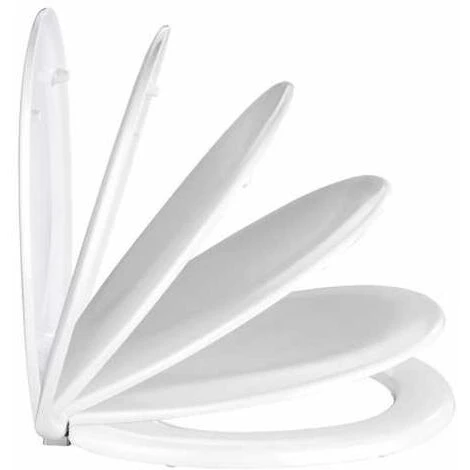 WENKO Abattant WC Avec Frein De Chute 'Easy Close' Savio, Fixation Plastique Chromé, Antibactérien, Duroplast, 35 X 44.5 Cm, Blanc - Blanc 6 WENKO Abattant WC Avec Frein De Chute 'Easy Close' Savio, Fixation Plastique Chromé, Antibactérien, Duroplast, 35 X 44.5 Cm, Blanc - Blanc – Image 4