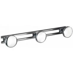 WENKO Patère Murale Salle De Bain Basic, Avec 3 Crochets Porte Manteau, Porte Serviette, Fixation Murale, Vis Et Chevilles Fournies, Acier Inoxydable, 24,5x6,5x3,3 Cm, Brillant - Brillant