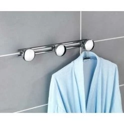WENKO Patère Murale Salle De Bain Basic, Avec 3 Crochets Porte Manteau, Porte Serviette, Fixation Murale, Vis Et Chevilles Fournies, Acier Inoxydable, 24,5x6,5x3,3 Cm, Brillant - Brillant 9 WENKO Patère Murale Salle De Bain Basic, Avec 3 Crochets Porte Manteau, Porte Serviette, Fixation Murale, Vis Et Chevilles Fournies, Acier Inoxydable, 24,5x6,5x3,3 Cm, Brillant - Brillant -WENKO Soldes 6578052 3