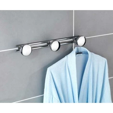 WENKO Patère Murale Salle De Bain Basic, Avec 3 Crochets Porte Manteau, Porte Serviette, Fixation Murale, Vis Et Chevilles Fournies, Acier Inoxydable, 24,5x6,5x3,3 Cm, Brillant - Brillant 5 WENKO Patère Murale Salle De Bain Basic, Avec 3 Crochets Porte Manteau, Porte Serviette, Fixation Murale, Vis Et Chevilles Fournies, Acier Inoxydable, 24,5x6,5x3,3 Cm, Brillant - Brillant – Image 3