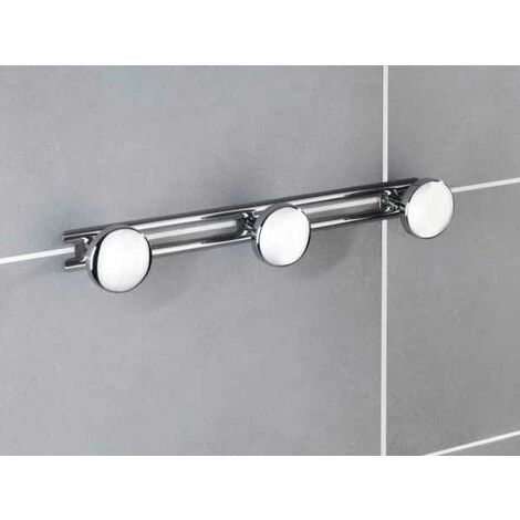 WENKO Patère Murale Salle De Bain Basic, Avec 3 Crochets Porte Manteau, Porte Serviette, Fixation Murale, Vis Et Chevilles Fournies, Acier Inoxydable, 24,5x6,5x3,3 Cm, Brillant - Brillant 6 WENKO Patère Murale Salle De Bain Basic, Avec 3 Crochets Porte Manteau, Porte Serviette, Fixation Murale, Vis Et Chevilles Fournies, Acier Inoxydable, 24,5x6,5x3,3 Cm, Brillant - Brillant – Image 4