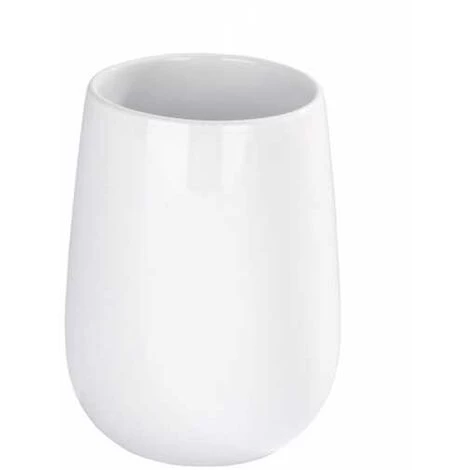 WENKO Gobelet Salle De Bain Porte Brosse à Dent, Malta, Céramique, Ø 8x10,8 Cm, Blanc - Blanc 3 WENKO Gobelet Salle De Bain Porte Brosse à Dent, Malta, Céramique, Ø 8x10,8 Cm, Blanc - Blanc