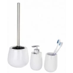 WENKO Gobelet Salle De Bain Porte Brosse à Dent, Malta, Céramique, Ø 8x10,8 Cm, Blanc - Blanc 9 WENKO Gobelet Salle De Bain Porte Brosse à Dent, Malta, Céramique, Ø 8x10,8 Cm, Blanc - Blanc -WENKO Soldes 6578062 3