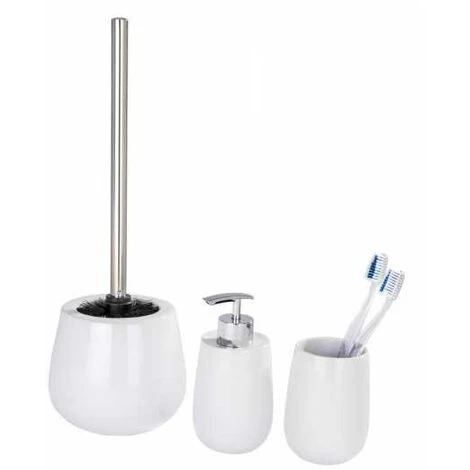 WENKO Gobelet Salle De Bain Porte Brosse à Dent, Malta, Céramique, Ø 8x10,8 Cm, Blanc - Blanc 5 WENKO Gobelet Salle De Bain Porte Brosse à Dent, Malta, Céramique, Ø 8x10,8 Cm, Blanc - Blanc – Image 3