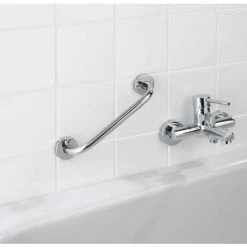 WENKO Barre D'appui WC Bosio Shine, Poignée Murale Salle De Bain, Fixation Murale, Acier Inoxydable, 30,5x7x5,4 Cm, Brillant -WENKO Soldes 6578080 2