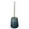 WENKO Porte Brosse WC Pottery, Brosse WC Noire, Céramique Peinte à La Main, Ø 12,5x39,5 Cm, Pétrole - Pétrole