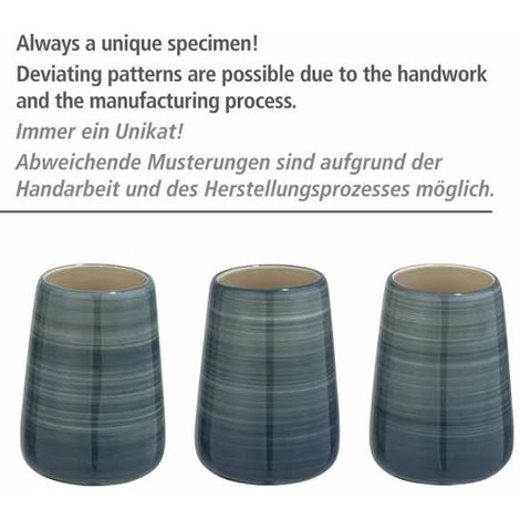 WENKO Porte Brosse WC Pottery, Brosse WC Noire, Céramique Peinte à La Main, Ø 12,5x39,5 Cm, Pétrole - Pétrole 5 WENKO Porte Brosse WC Pottery, Brosse WC Noire, Céramique Peinte à La Main, Ø 12,5x39,5 Cm, Pétrole - Pétrole – Image 3