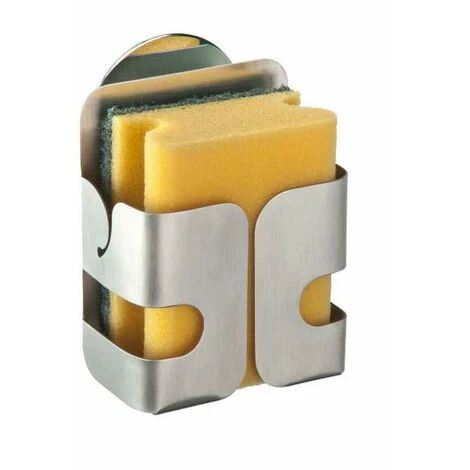 WENKO Turbo-Loc® Porte éponge, Fixation Murale Sans Perçage, Adhésif, Lobo - Argent Mat 4 WENKO Turbo-Loc® Porte éponge, Fixation Murale Sans Perçage, Adhésif, Lobo - Argent Mat – Image 2