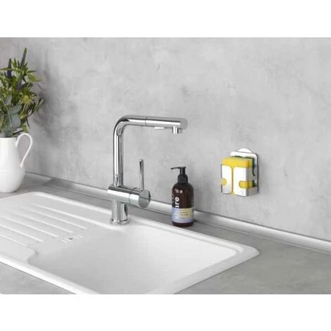 WENKO Turbo-Loc® Porte éponge, Fixation Murale Sans Perçage, Adhésif, Lobo - Argent Mat 6 WENKO Turbo-Loc® Porte éponge, Fixation Murale Sans Perçage, Adhésif, Lobo - Argent Mat – Image 4