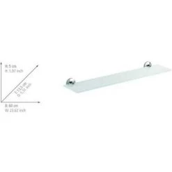 WENKO Etagère Salle De Bain Cuba, Tablette En Verre, Fixation Murale, Vis Et Chevilles Fournies, Fixation Zinc Moulé Sous Pression Inox - Verre Satiné, 60x13,5x5 Cm, Brillant 8 WENKO Etagère Salle De Bain Cuba, Tablette En Verre, Fixation Murale, Vis Et Chevilles Fournies, Fixation Zinc Moulé Sous Pression Inox - Verre Satiné, 60x13,5x5 Cm, Brillant -WENKO Soldes 6578095 3