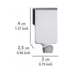 WENKO Crochet Acier Inox Pour Barre De Crédence Premium, Crochet Ustensile Cuisine Suspension Murale, Lot De 6, Acier Inox, 2x4x2,5 Cm, Argent - Argent Mat 10 WENKO Crochet Acier Inox Pour Barre De Crédence Premium, Crochet Ustensile Cuisine Suspension Murale, Lot De 6, Acier Inox, 2x4x2,5 Cm, Argent - Argent Mat -WENKO Soldes 6578102 4
