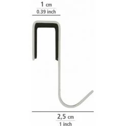 WENKO Crochet Acier Inox Pour Barre De Crédence Premium, Crochet Ustensile Cuisine Suspension Murale, Lot De 6, Acier Inox, 2x4x2,5 Cm, Argent - Argent Mat 11 WENKO Crochet Acier Inox Pour Barre De Crédence Premium, Crochet Ustensile Cuisine Suspension Murale, Lot De 6, Acier Inox, 2x4x2,5 Cm, Argent - Argent Mat -WENKO Soldes 6578102 5