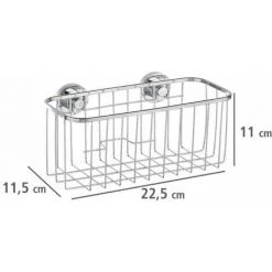 WENKO Etagère De Douche Murale, Panier De Douche Fixation Sans Perçage Power-Loc®, Bovino, Acier Inox, 22,5x11x11,5 Cm, Brillant - Brillant -WENKO Soldes 6578108 5
