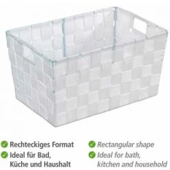 WENKO Panier salle de bain Adria, Rangement Salle De Bain S, Polypropylène, 30x20x15 Cm, blanc - Blanc 9 WENKO Panier salle de bain Adria, Rangement Salle De Bain S, Polypropylène, 30x20x15 Cm, blanc - Blanc -WENKO Soldes 6578115 3