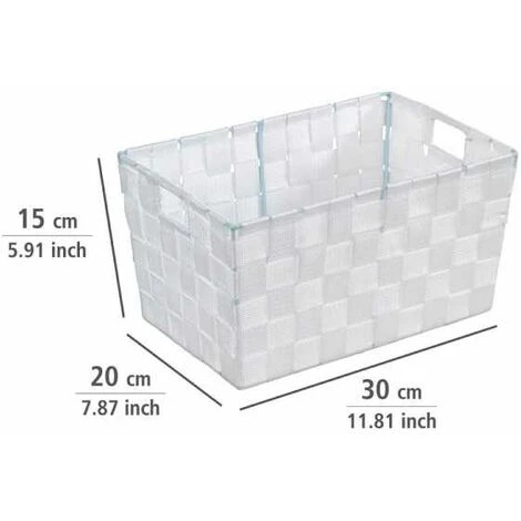 WENKO Panier salle de bain Adria, Rangement Salle De Bain S, Polypropylène, 30x20x15 Cm, blanc - Blanc 6 WENKO Panier salle de bain Adria, Rangement Salle De Bain S, Polypropylène, 30x20x15 Cm, blanc - Blanc – Image 4