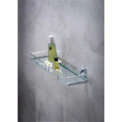 WENKO Etagère Salle De Bain, Tablette Salle De Bain Fixation Sans Perçage Power-Loc®, Sion, Plastique - Acier, 56x6x13 Cm, Brillant - Chromé -WENKO Soldes 6578139 3