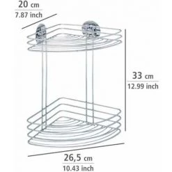 WENKO Etagère D'angle Douche Murale 2 Niveaux, Panier De Douche Fixation Sans Perçage Turbo-Loc®, Acier, 26,5x33x20 Cm, Brillant - Chromé 10 WENKO Etagère D'angle Douche Murale 2 Niveaux, Panier De Douche Fixation Sans Perçage Turbo-Loc®, Acier, 26,5x33x20 Cm, Brillant - Chromé -WENKO Soldes 6578147 4