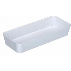 WENKO Boite De Rangement Salle De Bain Candy, Bac De Rangement Salle De Bain, Etroit, Plastique, 24x10x4 Cm, Noir