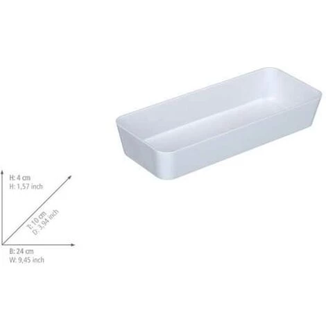 WENKO Boite De Rangement Salle De Bain Candy, Bac De Rangement Salle De Bain, Etroit, Plastique, 24x10x4 Cm, Noir 6 WENKO Boite De Rangement Salle De Bain Candy, Bac De Rangement Salle De Bain, Etroit, Plastique, 24x10x4 Cm, Noir – Image 4
