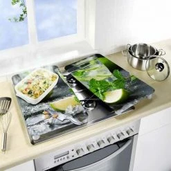 WENKO Protection Plaque De Cuisson, Couvre Plaque De Cuisson En Verre "Mojito", Lot De 2, Verre Trempé, 30x52 Cm, Multicolore 11 WENKO Protection Plaque De Cuisson, Couvre Plaque De Cuisson En Verre "Mojito", Lot De 2, Verre Trempé, 30x52 Cm, Multicolore -WENKO Soldes 6578158 5