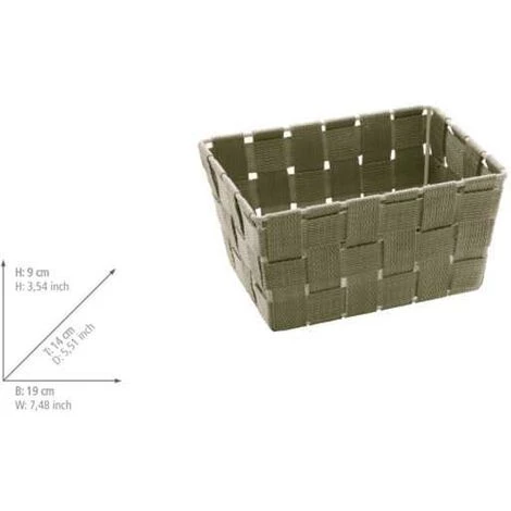 WENKO Panier salle de bain Adria Mini, rangement Salle De Bain, Long, Polypropylène, 19x9x14 Cm, Taupe - Gris - Taupe 4 WENKO Panier salle de bain Adria Mini, rangement Salle De Bain, Long, Polypropylène, 19x9x14 Cm, Taupe - Gris - Taupe – Image 2