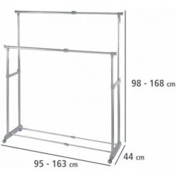 WENKO Portant Vêtements Double, Portant Vêtement Sur Roulettes, Twin Bars 10 WENKO Portant Vêtements Double, Portant Vêtement Sur Roulettes, Twin Bars -WENKO Soldes 6578169 4