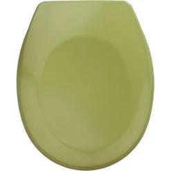 WENKO Abattant WC Bergamo Vert, Abattant WC Avec Fixation En Acier Inox Réglable, Antibactérien, Duroplast, 35 X 44.4 Cm, Vert - Vert - Vert Mousse