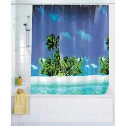 WENKO Rideau De Douche Original Palm Beach, Rideau De Douche 180x200 Cm, Waterproof, 12 Anneaux Rideau De Douche En Plastique Blanc Inclus, PEVA Matériau Recyclé Et Recyclable, 180x200 Cm, Multicolore - Multicolore 6 WENKO Rideau De Douche Original Palm Beach, Rideau De Douche 180x200 Cm, Waterproof, 12 Anneaux Rideau De Douche En Plastique Blanc Inclus, PEVA Matériau Recyclé Et Recyclable, 180x200 Cm, Multicolore - Multicolore -WENKO Soldes 6578175 2