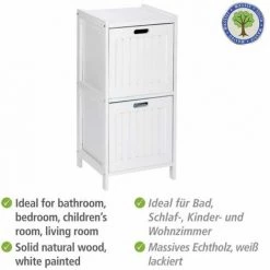 WENKO Meuble Salle De Bain Bois Oslo Avec 2 Tiroirs De Rangement, Bois, 36x76x36 Cm, Marron 9 WENKO Meuble Salle De Bain Bois Oslo Avec 2 Tiroirs De Rangement, Bois, 36x76x36 Cm, Marron -WENKO Soldes 6578181 3