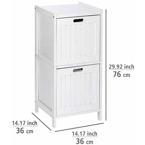 WENKO Meuble Salle De Bain Bois Oslo Avec 2 Tiroirs De Rangement, Bois, 36x76x36 Cm, Marron 6 WENKO Meuble Salle De Bain Bois Oslo Avec 2 Tiroirs De Rangement, Bois, 36x76x36 Cm, Marron – Image 4