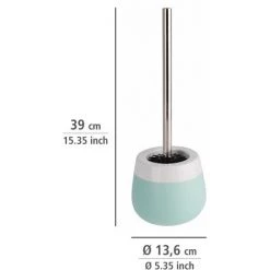 WENKO Porte Brosse WC Céramique Malta, Brosse WC Silicone Noire, Céramique, Ø 13,6x39 Cm, Vert Menthe/blanc 9 WENKO Porte Brosse WC Céramique Malta, Brosse WC Silicone Noire, Céramique, Ø 13,6x39 Cm, Vert Menthe/blanc -WENKO Soldes 6578192 3