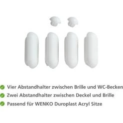 WENKO Patin Abattant WC, Pièce Détachée Pour Abattant WC En Duroplast Acrylique, 4 Patins Pour La Cuvette WC Et 2 Patins Pour Le Couvercle WC, Plastique, 2x1,3x4,6 Cm, Blanc - Blanc 6 WENKO Patin Abattant WC, Pièce Détachée Pour Abattant WC En Duroplast Acrylique, 4 Patins Pour La Cuvette WC Et 2 Patins Pour Le Couvercle WC, Plastique, 2x1,3x4,6 Cm, Blanc - Blanc -WENKO Soldes 6578214 2