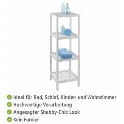 WENKO Étagère Salle De Bain Bois, Norway, 4 Niveaux De Rangement, Bois Naturel Noyer, 36x112x36 Cm, Blanc 10 WENKO Étagère Salle De Bain Bois, Norway, 4 Niveaux De Rangement, Bois Naturel Noyer, 36x112x36 Cm, Blanc -WENKO Soldes 6578223 4