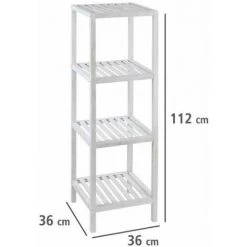 WENKO Étagère Salle De Bain Bois, Norway, 4 Niveaux De Rangement, Bois Naturel Noyer, 36x112x36 Cm, Blanc 11 WENKO Étagère Salle De Bain Bois, Norway, 4 Niveaux De Rangement, Bois Naturel Noyer, 36x112x36 Cm, Blanc -WENKO Soldes 6578223 5