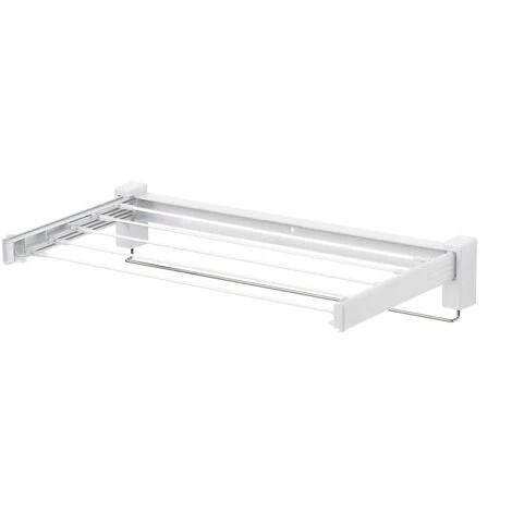 WENKO Séchoir Linge Mural Butterfly, étendoir Mural Pliable Gain De Place, Usage Intérieur, Longueur étendage 3,5m, Acier Chromé, 70x36x10,5 Cm, Brillant - Blanc 3 WENKO Séchoir Linge Mural Butterfly, étendoir Mural Pliable Gain De Place, Usage Intérieur, Longueur étendage 3,5m, Acier Chromé, 70x36x10,5 Cm, Brillant - Blanc