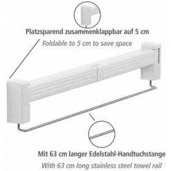 WENKO Séchoir Linge Mural Butterfly, étendoir Mural Pliable Gain De Place, Usage Intérieur, Longueur étendage 3,5m, Acier Chromé, 70x36x10,5 Cm, Brillant - Blanc 8 WENKO Séchoir Linge Mural Butterfly, étendoir Mural Pliable Gain De Place, Usage Intérieur, Longueur étendage 3,5m, Acier Chromé, 70x36x10,5 Cm, Brillant - Blanc -WENKO Soldes 6578234 2