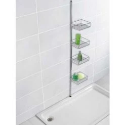 WENKO Étagère Salle De Bain Télescopique Domaso, 4 Paniers De Douche, Fixation Sans Perçage, Fixation Par Torsion Et Réglable En Hauteur, Acier Inoxydable, 25x65-275x20 Cm, Brillant 11 WENKO Étagère Salle De Bain Télescopique Domaso, 4 Paniers De Douche, Fixation Sans Perçage, Fixation Par Torsion Et Réglable En Hauteur, Acier Inoxydable, 25x65-275x20 Cm, Brillant -WENKO Soldes 6578247 5