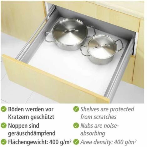 WENKO Tapis Fond De Tiroir Avec Picots, Tapis Antidérapant Tiroir, Protection Tiroir Cuisine, Découpable, Plastique, 150x50 Cm, Blanc 5 WENKO Tapis Fond De Tiroir Avec Picots, Tapis Antidérapant Tiroir, Protection Tiroir Cuisine, Découpable, Plastique, 150x50 Cm, Blanc – Image 3