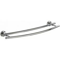 WENKO Porte Serviette Salle De Bain Mural, 2 Barres Porte Serviette Murale, Duo Cuba, Zinc, 58x5x14 Cm, Brillant