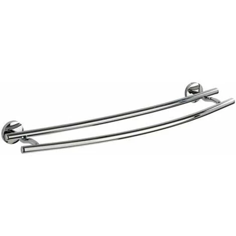 WENKO Porte Serviette Salle De Bain Mural, 2 Barres Porte Serviette Murale, Duo Cuba, Zinc, 58x5x14 Cm, Brillant 3 WENKO Porte Serviette Salle De Bain Mural, 2 Barres Porte Serviette Murale, Duo Cuba, Zinc, 58x5x14 Cm, Brillant