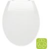 WENKO Abattant WC Avec Frein De Chute Premium Kos, Abattant WC Clipsable Avec Fixation Inox, Thermoplastique, 37x44 Cm, Blanc - Blanc