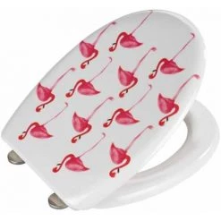 WENKO Abattant WC Avec Frein De Chute, Abattant WC Original, "Flamant Rose", Fixation Inox, Duroplast Antibactérien, 38x45 Cm, Multicolore - Multicolore 9 WENKO Abattant WC Avec Frein De Chute, Abattant WC Original, "Flamant Rose", Fixation Inox, Duroplast Antibactérien, 38x45 Cm, Multicolore - Multicolore -WENKO Soldes 6578283 3