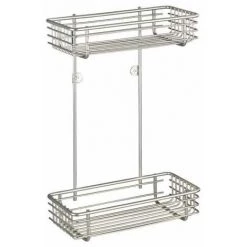 WENKO Etagère Murale D'angle De Douche, Milano, 2 Paniers D'angle De Douche, Fixation Murale, Acier, 25x37x12 Cm, Mat - Mat