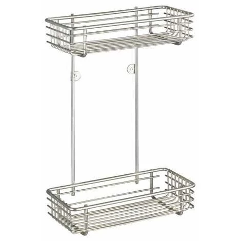 WENKO Etagère Murale D'angle De Douche, Milano, 2 Paniers D'angle De Douche, Fixation Murale, Acier, 25x37x12 Cm, Mat - Mat 3 WENKO Etagère Murale D'angle De Douche, Milano, 2 Paniers D'angle De Douche, Fixation Murale, Acier, 25x37x12 Cm, Mat - Mat