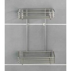 WENKO Etagère Murale D'angle De Douche, Milano, 2 Paniers D'angle De Douche, Fixation Murale, Acier, 25x37x12 Cm, Mat - Mat 11 WENKO Etagère Murale D'angle De Douche, Milano, 2 Paniers D'angle De Douche, Fixation Murale, Acier, 25x37x12 Cm, Mat - Mat -WENKO Soldes 6578288 5