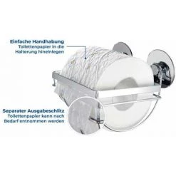 WENKO Porte Papier Toilette Mural, Support Papier Toilette Fixation Sans Perçage TurboFix, Acier Inox, 11x15,5x13 Cm, Brillant - Argent 10 WENKO Porte Papier Toilette Mural, Support Papier Toilette Fixation Sans Perçage TurboFix, Acier Inox, 11x15,5x13 Cm, Brillant - Argent -WENKO Soldes 6578297 4